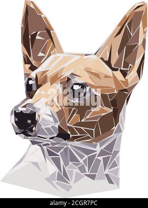 American Toy Terrier, image géométrique, vecteur, illustration, coloré, chien, chien d'oiseau, terrier, vecteur, illustration, aspect, géométrie, yeux, dessin Illustration de Vecteur