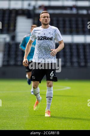 Pride Park, Derby, East Midlands. 12 septembre 2020. Championnat d'anglais football, Derby County versus Reading ; Mike te Wierik de Derby County s'échauffe avant le match Credit: Action plus Sports/Alay Live News Banque D'Images