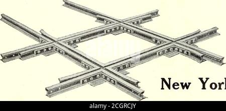 . Journal de chemin de fer électrique . Travaux de longue durée sur les chaînes spéciales Centre de manganèse, travaux spécialisés sur les rails de poutre. Grenouilles, interrupteurs, croisements. Envoyez-nous vos plans pour les prix et demandez une description de notre commutateur de langue anti-Straddling. New York Switch & Crossing Co. HOBOKEN, N. J.. LES GRENOUILLES À CHAÎNES EN ACIER AU MANGANÈSE, CROSSINGSSWITCHES, ETC. NOTRE SPÉCIALITÉ Banque D'Images