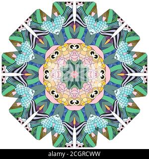 Cute colorés Mandalas. Ornements décoratifs ronde inhabituelle. Illustration de Vecteur