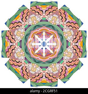 Cute colorés Mandalas. Ornements décoratifs ronde inhabituelle. Illustration de Vecteur