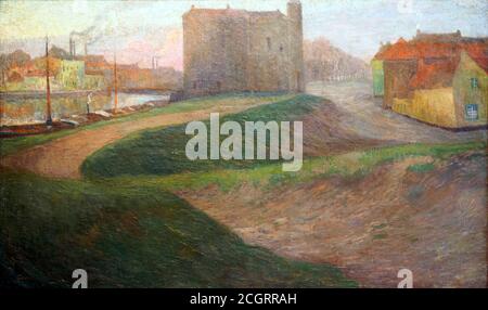 Bruges les morts, Bruges le vivant (1904) par Gustave de Smet (1877-1943) huile sur toile Banque D'Images