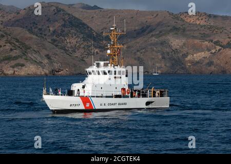 États-Unis Coast Guard Cutters District 11 Los Angeles long Secteur de la plage Banque D'Images