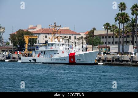 États-Unis Coast Guard Cutters District 11 Los Angeles long Secteur de la plage Banque D'Images