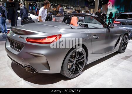 FRANCFORT, ALLEMAGNE - 11 septembre 2019 : le modèle de voiture de la BMW Z4 a été présenté au salon automobile IAA de Francfort 2019. Banque D'Images