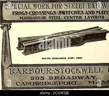 . Journal de chemin de fer électrique . FAIT PASSER LES CROISEMENTS- COMMUTE ET ACCOUPLE LE CENTRE EN ACIER AU MANGANÈSE. MISES EN PAGE. Banque D'Images