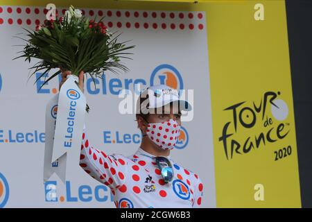 Lyon, France. 12 septembre 2020. TOUR DE FRANCE 2020 - UCI Cycling World Tour pendant la pandémie de Covid-19. Étape 14 de Clermont-Ferrand à Lyon le 12 septembre. Benoit Cosnefroy France AG R la Mondiale crédit: Action plus Sports/Alamy Live News Banque D'Images