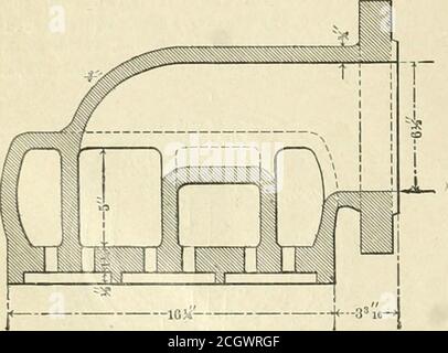 . Ingénieur américain et journal ferroviaire . DÉTAILS DE LA TÊTE D'ETO SUPEEHEATEK. SECTION VEBTICAX DU DESSUS DE LA BRIDE CENTRALE THBOUGH. Banque D'Images