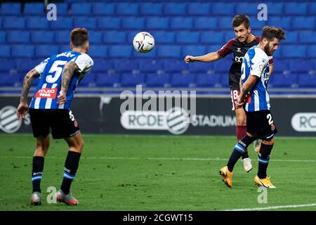 Barcelone, Espagne. 12 septembre 2020. Fuster pendant le match de la Ligue SmartBank entre le RCD Espanyol et vs Albacete Balompie au stade du RCD le 12 septembre 2020 à Barcelone, Espagne. Crédit : Dax Images/Alamy Live News Banque D'Images