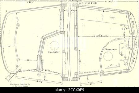 . Journal de chemin de fer électrique . Voiture en acier St. Louis—vue intérieure, montrant les améliorations apportées à l'allée large, y compris un vestibule avant agrandi, des dispositions de fenêtres plus coulissanes, un plancher de composition sanitaire et des portes plus grandes avec des garnitures améliorées. La conception et la construction de la nouvelle voiture en acier ont été exécutées dans les ateliers sous la direction de Robert McCulloch, président et M. OBrien, maître mécanicien. La nouvelle voiture sera utilisée un journal de CHEMIN DE FER électrique^ 470. [Vol XXXIII. N° ir. Un modèle pour la construction future. Une deuxième voiture de thisdesign est en cours de construction, et d'autres suivront comme soonas un approvat Banque D'Images