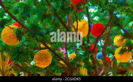 ARBRE ABSTRAIT avec fruit Banque D'Images