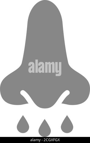 Sinusite icône grise. Maladie du nez et symbole de la sinuse paranasale Illustration de Vecteur