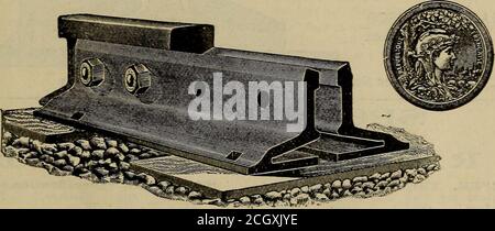 . Travaux sur les voies ferrées . Chemin de fer continu Jointsand joints isolants FAWEST PartsStrongest et SafestBest Résultats EconomisquesProvide pour l'IncremedTonage de locomotives et de voitures millions en usage sur cent quarante-cinq (145) chemins de fer aux États-Unis, sur plus de sept mille cinq cent (7500) miles de voie. A reçu le plus haut prix de sa catégorie à l'exposition universelle de Paris, 1900. BUREAUX GÉNÉRAUX : 908=911 avocats Building téléphone 822NEWARK, N. J. L. F. BRAINE, directeur général Banque D'Images
