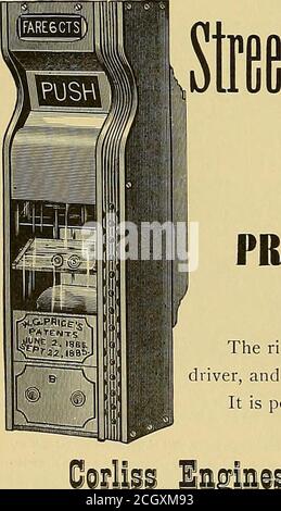 . bulletin de chemin de fer électrique . (Capable cordes DE CHEMINS DE FER DE RUE. St. Louis, Missouri The Horace A. Keefer Co., T£*A.N&J±.& OITY? Mo.. t, Cable,Motor«Steam matériel de chemin de fer ET DE PISTE UNE SPÉCIALITÉ. TARIF CAN AMÉLIORÉ. LE MEILLEUR DU MARCHÉ. La sonnerie d'un gong pour chaque tarif, vérifie le passager ainsi que le chauffeur, et par conséquent les conducteurs de punch de cloche est inutile.il est positivement le meilleur collecteur de tarifs dans le monde. Iiglieg, Saveij chaudières, fouets d'eau d'alimentation, Fiapi, LES ENSEMBLES DE TORON ET DE CÂBLES COMPLETS, toujours sécuriser nos clients bonnes affaires dans les fournitures d'occasion et Equipmen Banque D'Images