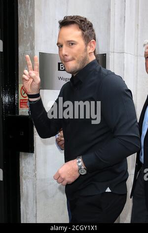 Chris Pratt a vu arriver à BBC radio 2 le 25 mai 2018 à Londres, Royaume-Uni. Banque D'Images