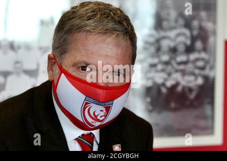 Lance Bradley, PDG de Gloucester Rugby, portant vendredi un masque GlossRugby, au stade Kingsholm. - 11 septembre 2020 photo par Andrew Higgins/ Banque D'Images