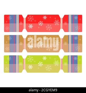 Motif de Noël à motif de papillotes sur fond blanc Illustration de Vecteur