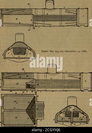 . Le journal de chemin de fer et d'ingénierie . Figure 2. Fig. I.LOCOMOTIVE AVEC CHAUDIÈRE WOOTTEN. Entre les fours et la chambre de combustion et les fumées. Cette construction offre les avantages d'un autre sapin, de sorte que les gaz du combustible frais dans un fournit rencontrer les flammes intensément chauffées et les produits de com-buction de l'autre four, et de produire une combustion bêta. L'effet de ces améliorations, qu'il sera vu Fig. 3. Brevet n° 361,661, avril 19. 18S7. , Fig. 4. sont dans une ligne continue de développement graduel, sont pour produire une chaudière la plus efficace et la plus réparable, le capabl Banque D'Images