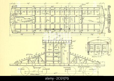 . Journal de chemin de fer de la rue . VUE GÉNÉRALE DE LA LOCOMOTIVE ÉLECTRIQUE RÉCEMMENT CONSTRUITE PAR LA SOCIÉTÉ DE TRANSPORT RAPIDE DE BROOKLYN FORSHIFTING FINS DANS SES GRANDS MAGASINS DE RÉVISION DE LA DIVISION SURÉLEVÉE À LA TRENTE-NEUVIÈME RUE. DÉTAILS DE LA CARROSSERIE ET UNDERFRAMING DE LA NOUVELLE LOCOMOTIVE ÉLECTRIQUE DE LA COMPAGNIE DE TRANSPORT RAPIDE DE BROOKLYN STREET RAILWAY JOURNAL. — [vol XXV. 8. Le circuit de poteau de chariot ou aux patins de troisième rail, pour opérationainsi soit dans la cour d'atelier ou sur la structure surélevée. Les espaces situés sous les ponts avant inclinés à chaque extrémité fournissent des installations de stockage précieuses pour l'auxil Banque D'Images