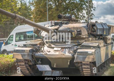 Aldershot, Royaume-Uni - 9 septembre 2020 : réservoir Chieftain Challenger exposé au musée Aldershot Banque D'Images