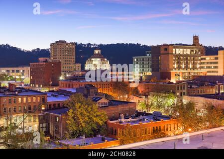 Asheville, Caroline du Nord, USA Centre-ville au crépuscule. Banque D'Images