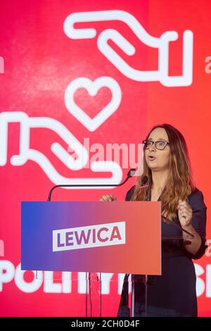 Varsovie, Mazovie, Pologne. 13 septembre 2020. L'événement de la Coalition Club parlementaire de la gauche ''cadre d'automne de la gauche''.dans la photo: MARCELINA ZAWISZA crédit: Hubert Mathis/ZUMA Wire/Alay Live News Banque D'Images