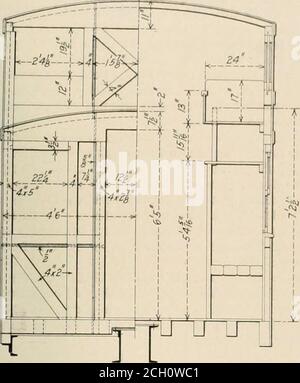 . Mécanicien de chemin de fer . les membres du châssis s'insinment, les boulons extérieurs passant par les brides du côté central de la plaque. Il y a une croix au centre des seuils de porte-voitures. Plaque J4 po. Avec 3 po. Par 3 po. Par VI, en haut et en bas deux seuils latéraux se composent de profilés de 8 po., 11.25 lb. de part et d'autre, S'étendant entre les seuils d'extrémité de la carrosserie avec les brides tournées, les bourrelets de la carrosserie sont construits avec deux plaques de ■« po. Placées en mai. 191 • ACI FERROVIAIRE : CAZI-ITK, ml-.fl I ANITAl. MMIIOX 233 verticalement et s'étendant entre le côté et le centre avec 3 pouces Banque D'Images