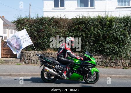 Truro, Cornwall, Royaume-Uni. 13 septembre 2020. La plus grande et préférée des motos de Cornouailles Charity Ride qui a lieu chaque année le 2ème dimanche de septembre, sauf si elle est reportée en raison des conditions météorologiques au prochain dimanche approprié se réunit à 8 h 30, départ à 10 h du nouveau parc et tour de l'est, Truro, Cornwall Dave Saunby l'organise chaque année, avec l'aide de membres de la MJMA (Martin Jennings Marshals Association). C'est une grande journée dehors, une grande atmosphère et soulève beaucoup d'argent pour la charité choisie chaque année. Credit: kathleen White/Alamy Live News Banque D'Images