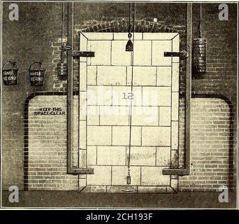 . Journal de chemin de fer de la rue . VUE DE LA BORNE D'EAU, ILLUSTRATION DU SCHÉMA de PAINTINGSPACE À L'ARRIÈRE DE LA BORNE d'EAU l'ingénieur de la compagnie, qui fait un voyage tous les deux semaines autour de toute la propriété de la compagnie. Il teste les bornes d'eau, les vannes,. LE SYSTÈME DE PEINTURE APPLIQUÉ AUX arroseurs DE PORTES COUPE-FEU et à tous les tuyaux d'alimentation en eau, et inspecte les tuyaux, les seaux, etc. Pour signaler tout ce qui est trouvé hors de l'ordre un jeu de cardshas a été conçu, tel que reproduit ci-après. Ces cartes sont de 6 po x 9 po, et une est imprimée pour chaque bâtiment séparé, la carte de chaque bâtiment étant de couleur différente. Sur le devant des cartes sont col Banque D'Images