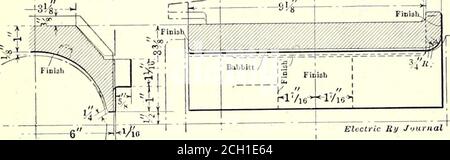 . Journal de chemin de fer électrique . n locomotiveélectrique avec un train de marchandises et un wagon avant que la route soit en opération, et, bien que la collision ait été verysevere, tous les dommages ont été concentrés à la plate-forme de voiture, la carrosserie de la voiture n'étant pas affectée dans le leastet même pas une lumière de verre étant cassée. Au cours de la dernière année, un atelier de peinture a été érigé, et les voitures sont maintenant revernies. Il a été nécessaire d'appliquer une seule couche de couleur et une double couche de vernis sur les corps. En raison de l'utilisation de fil de chariot en acier et de patins de contact en acier, une grande désalde rouille est déposée, un Banque D'Images