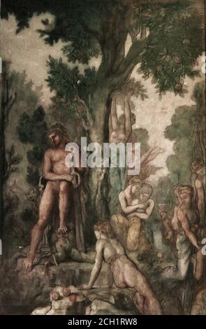 Moreau Gustave - Hercule au jardin des Hespérides - Français École - 19e et début du 20e siècle Banque D'Images