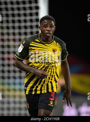 Watford, Royaume-Uni. 11 septembre 2020. Jeremy Ngakia de Watford lors du match de championnat Sky Bet entre Watford et Middlesbrough à Vicarage Road, Watford, Angleterre, le 11 septembre 2020. Photo d'Andy Rowland. Crédit : Prime Media Images/Alamy Live News Banque D'Images