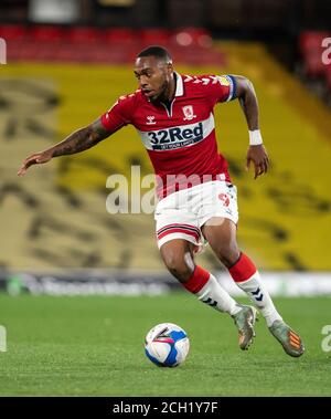 Watford, Royaume-Uni. 11 septembre 2020. Britt Assombalonga de Middlesbrough lors du match de championnat Sky Bet entre Watford et Middlesbrough à Vicarage Road, Watford, Angleterre, le 11 septembre 2020. Photo d'Andy Rowland. Crédit : Prime Media Images/Alamy Live News Banque D'Images