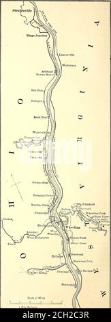 . Journal de chemin de fer de la rue . Lone. Sur les trois autres ponts la Wheeling traction Companyexploite ses voitures en vertu de baux. La ville de Wheeling est desservie par deux systèmes ferroviaires électriques, comme indiqué sur la carte de compagnie ac, mais cet article décrit uniquement le système de la Wheeling traction Company et ses fiorations alliées, montré par la ligne lourde sur la carte. LA COMPAGNIE DE TRACTION WHEELING la compagnie de traction Wheeling a été en existenceince 1900, quand elle a été constituée en vertu des lois de chemin de fer à vapeur de l'État de Virginie-Occidentale dans le but de effectinga consolidation de l'arever Banque D'Images