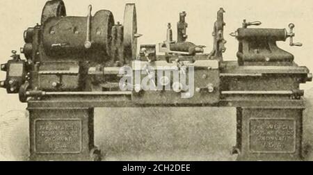 . Ingénieur américain et journal ferroviaire . FIGURE 3 20 PO TOUR AVEC TÊTE DE FRICTION ET TOURELLE. FIGURE 1 – 18 PO TOUR DE FABRICATION À GRANDE VITESSE. FIGURE 2 20 PO LATHI, AVEC TOUS LES ENGRENAGES. Banque D'Images