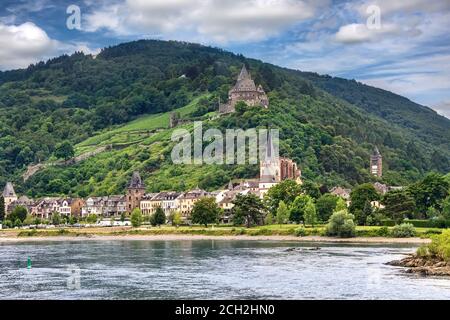 Village pittoresque de Bacharach, Allemagne sur le Rhin Banque D'Images