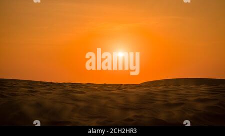 Dunes de sable aux Émirats arabes Unis, Abu Dhabi, Dubaï, Moyen-Orient. Banque D'Images