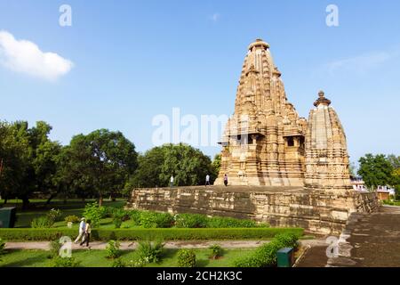 Khajuraho, Madhya Pradesh, Inde : Temple de Vishvanatha partie du groupe occidental du patrimoine mondial de l'UNESCO Groupe de Khajuraho de Chandela médiéval Banque D'Images