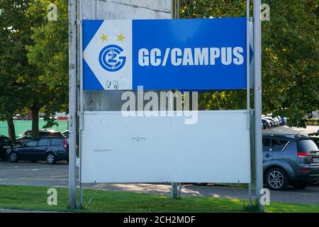 Niederhasli, Suisse. 12 septembre 2020. 12.09.2020, Niederhasli, GC/Campus, AXA Women's Super League: Grasshopper Club Zurich - FC Luzern, GC entrée campus crédit: SPP Sport Press photo. /Alamy Live News Banque D'Images