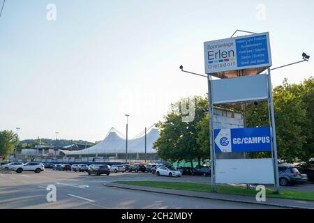 Niederhasli, Suisse. 12 septembre 2020. 12.09.2020, Niederhasli, GC/Campus, AXA Women's Super League: Grasshopper Club Zurich - FC Luzern, GC entrée campus crédit: SPP Sport Press photo. /Alamy Live News Banque D'Images