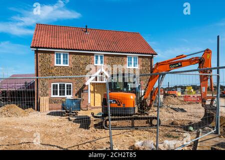 Nouvelle maison de 4 chambres construite par Bennett Homes sur un site de verdure au parc St Edmund, au bord de Hunstanton, dans le nord de Norfolk. Banque D'Images