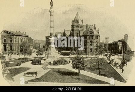 . Detroit, 'la ville du détroit'; historique, descriptif, illustré . General Passenger Department Michigan (Tentoal the Niagara Falls route CHICAGO, 1901 n 1 RAND, MCNALLY & COMPANYPRINTERS ET ENGRAVERSCHICAQO. Lafayette Square. BUFFALO UN REGARD ET UN RÉTROSPECTIF, en comparaison avec les conditions simples de l'époque de l'époque de l'époque, la ville américaine moderne n'est pas seulement à plusieurs côtés mais kaleido-scopique dans ses aspects, étant aussi complexe dans son caractère asla civilisation qu'il représente. Debout sur les remparts de l'herbe de l'ancien fort Erie la ville de Buffalo, avec ses bâtiments modernes, ses hauts Banque D'Images