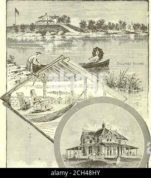 . Itinéraires et tarifs pour les excursions d'été ... 1888 . eople est à seulement 6,5 km de Clayton ; Central Park est à 13 km ; Alexandria Bay, la grande station des ThousandIslands, avec ses hôtels élégants, est à seulement 16 km ; Edgewood Park et son bel hôtel sont à 14,5 km ; Westminster Park avec ses hôtels et cottages d'été, est à onze miles ; en fait, les principales stations balnéaires et les maisons d'été dans toute la région de Thousand Island, sont facilement et rapidement accessibles de Clayton. Des connexions directes et immédiates vers et depuis tous ces placéessont effectuées sans transfert au quai de bateau à vapeur. Le cuiseur vapeur St. Lawren Banque D'Images