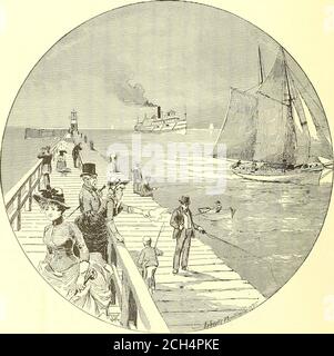 . Itinéraires et tarifs pour les excursions d'été ... 1888 . des améliorations modernes pour la commodité et le plaisir des invités, offrent des avantages supérieurs aux familles et à tous ceux qui aiment les beautés du paysage naturel. Des lumières électriques illuminent les jardins et les bâtiments magnifiquement agencés ; des jeux populaires de toutes sortes sont fournis ; le canotage et la voile peuvent être appréciés sans pierrade ; la plage n'est pas la moindre des nombreuses attractions. Les falaises sont mitoyennes pour rendre les approches à l'eau facile, et toutes les conditions pour une station de plaisir parfaite seront trouvées héréadaptées au goût de Banque D'Images