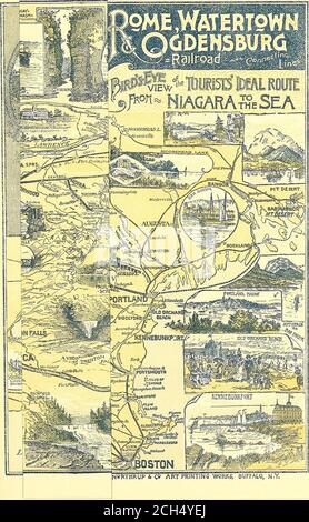 . Itinéraires et tarifs pour les excursions d'été ... 1888 . 0ME,WATERT9V(N ^.FFL5BUR§  Banque D'Images