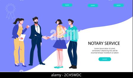 Modèle de bannière Web d'assistance juridique de notaire public. Illustration de Vecteur