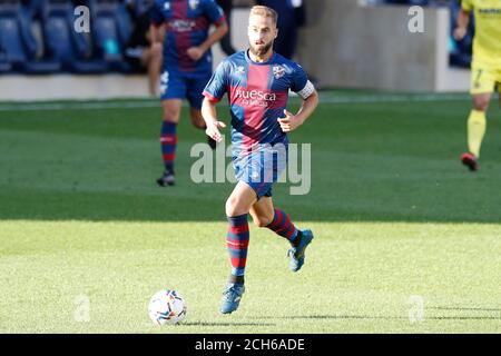 Vila-Real, Espagne. 13 septembre 2020. Jorge Pulido (Huesca) football : Espagnol 'la Liga Santander' match entre Villarreal CF 1-1 SD Huesca à l'Estadio de la Ceramica à Vila-Real, Espagne . Crédit: Mutsu Kawamori/AFLO/Alay Live News Banque D'Images