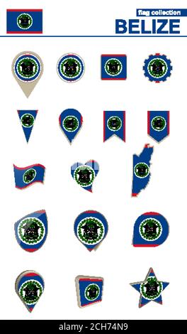 Belize Flag Collection. Grand ensemble pour le design. Illustration vectorielle. Illustration de Vecteur