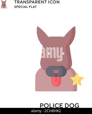 Icône de vecteur chien de police. Illustration de style plat. Vecteur EPS 10. Illustration de Vecteur