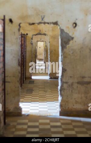 Musée du génocide Tuol Sleng à Phnom Penh Banque D'Images